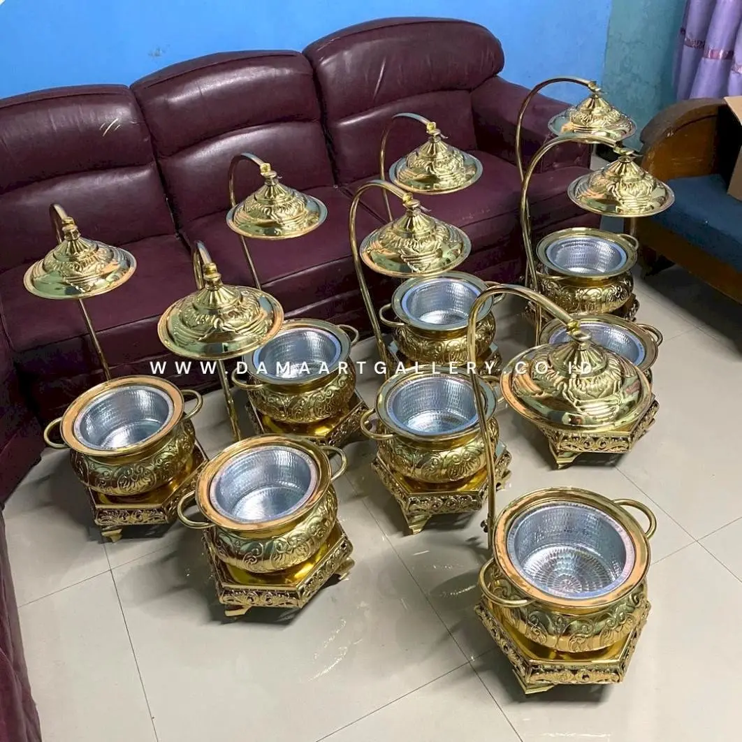 Chafingdish kuningan motif lung